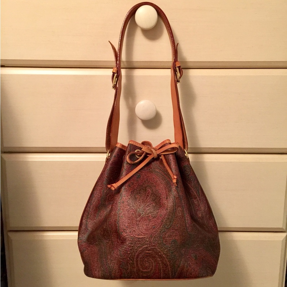ETRO Paisley Pattern PVC Leather Shoulder Bag
